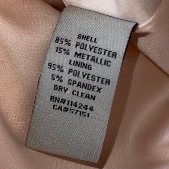 Eliza J Fit & Flare Dress Rose Gold Metallic Embellished Pearls - Picture 12 of 16